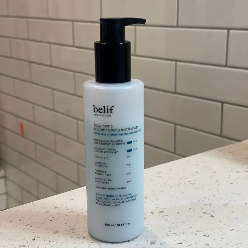 Belif Aqua Bomb Hydrating Body Moisturizer w skin brightening niacinamide